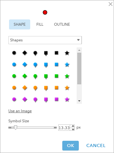 Shape marker property Shape marker property